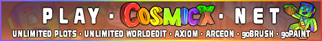CosmicX - Unlimited plots, unlimited WorldEdit + more banner